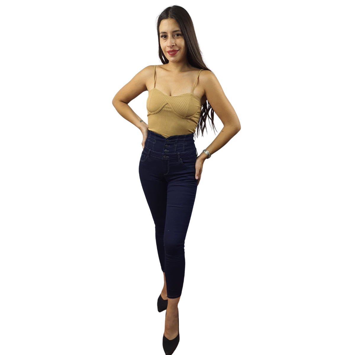 Jeans Vero Moda Azul Oscuro Style FINE IVAN 9/10 HW X-SLIM JEANS(UM)