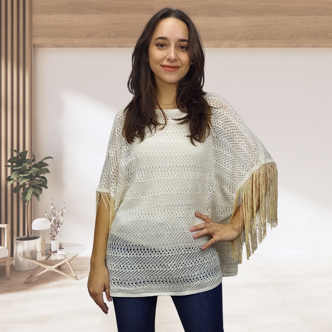 Blusa Vero moda Blanco Style KATE S/S KNIT SET(EL)