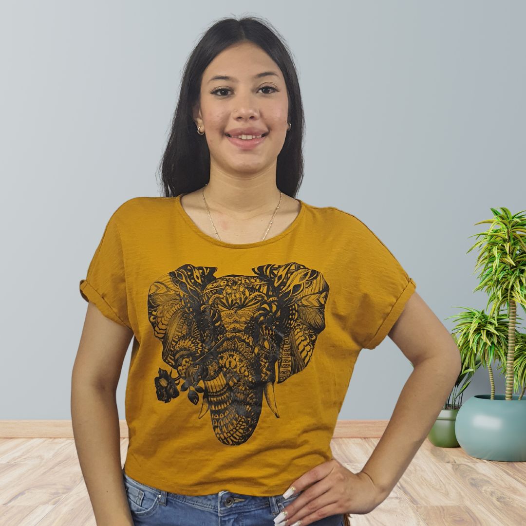 Polera Vero Moda Mostaza Style JIMMY BOX S/S TOP(EL)
