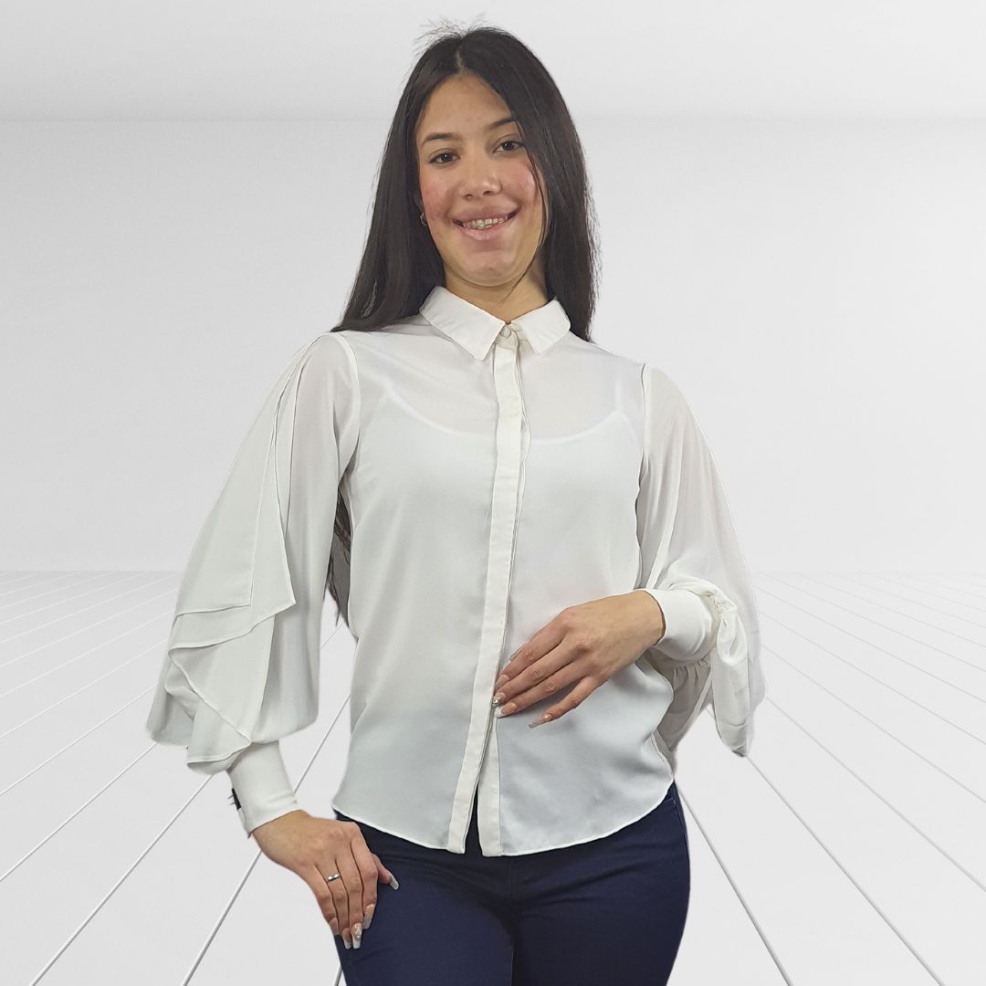 Blusa Vero Moda Blanco Style WINDY L/S SHIRT(VMC-PF)