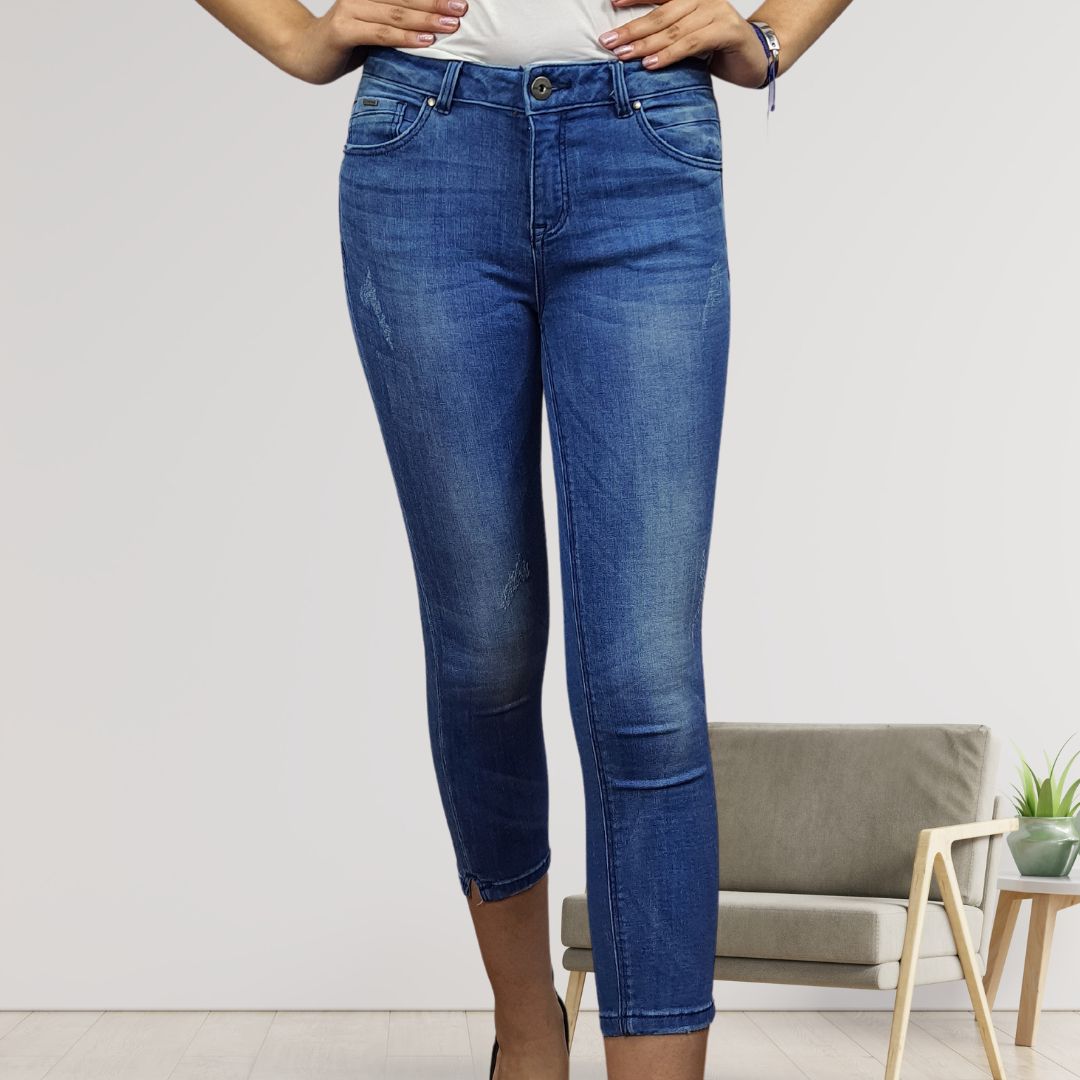 Jeans Vero Moda Azul Style STRIPER 7/8 MW X-SLIM JEANS(SL)