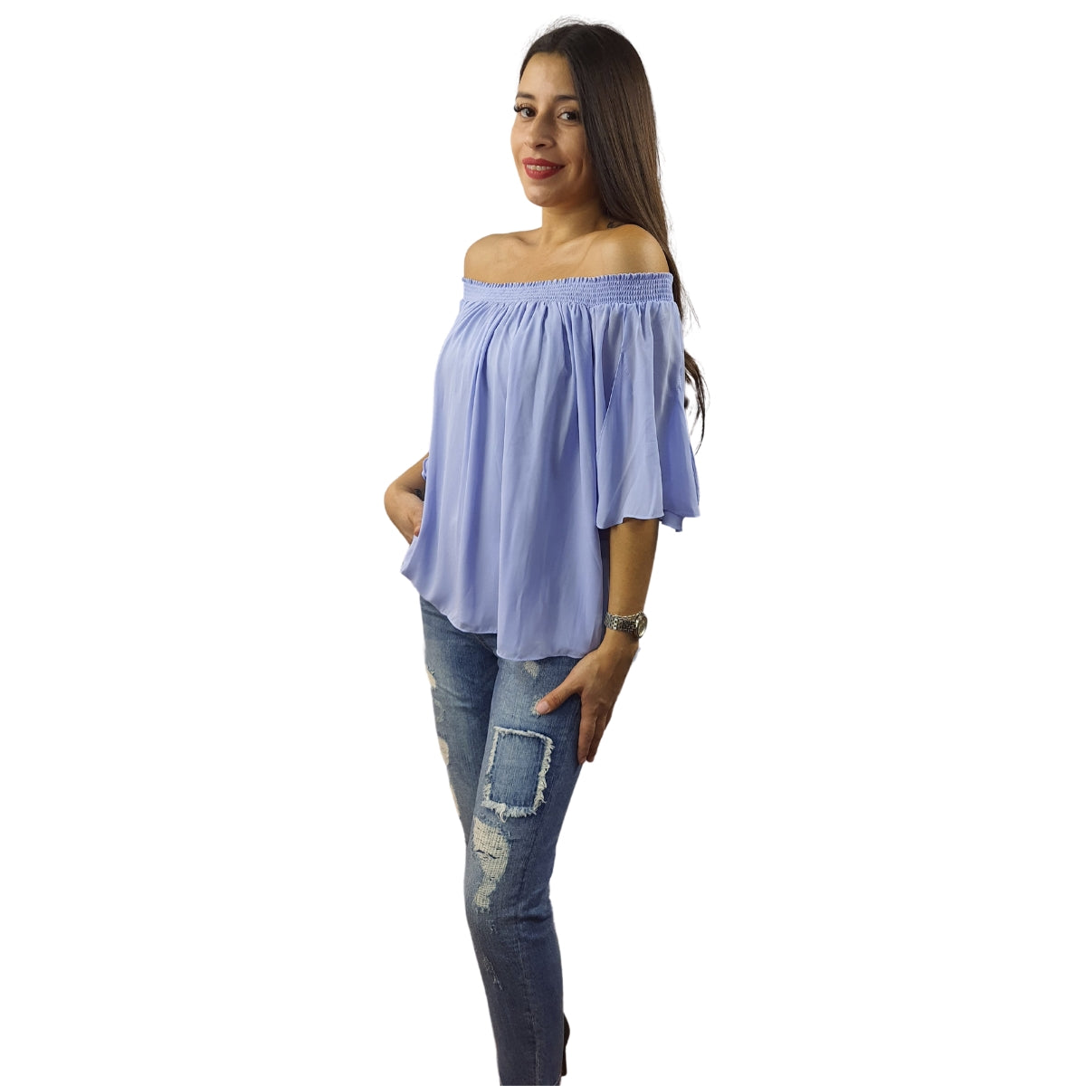Blusa Vero Moda Azul Claro Style LEA 1/2 TOP(NR)