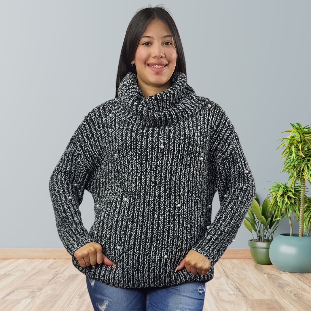 Sweater Vero Moda Negro Style FLUFY L/S KNIT(DR)