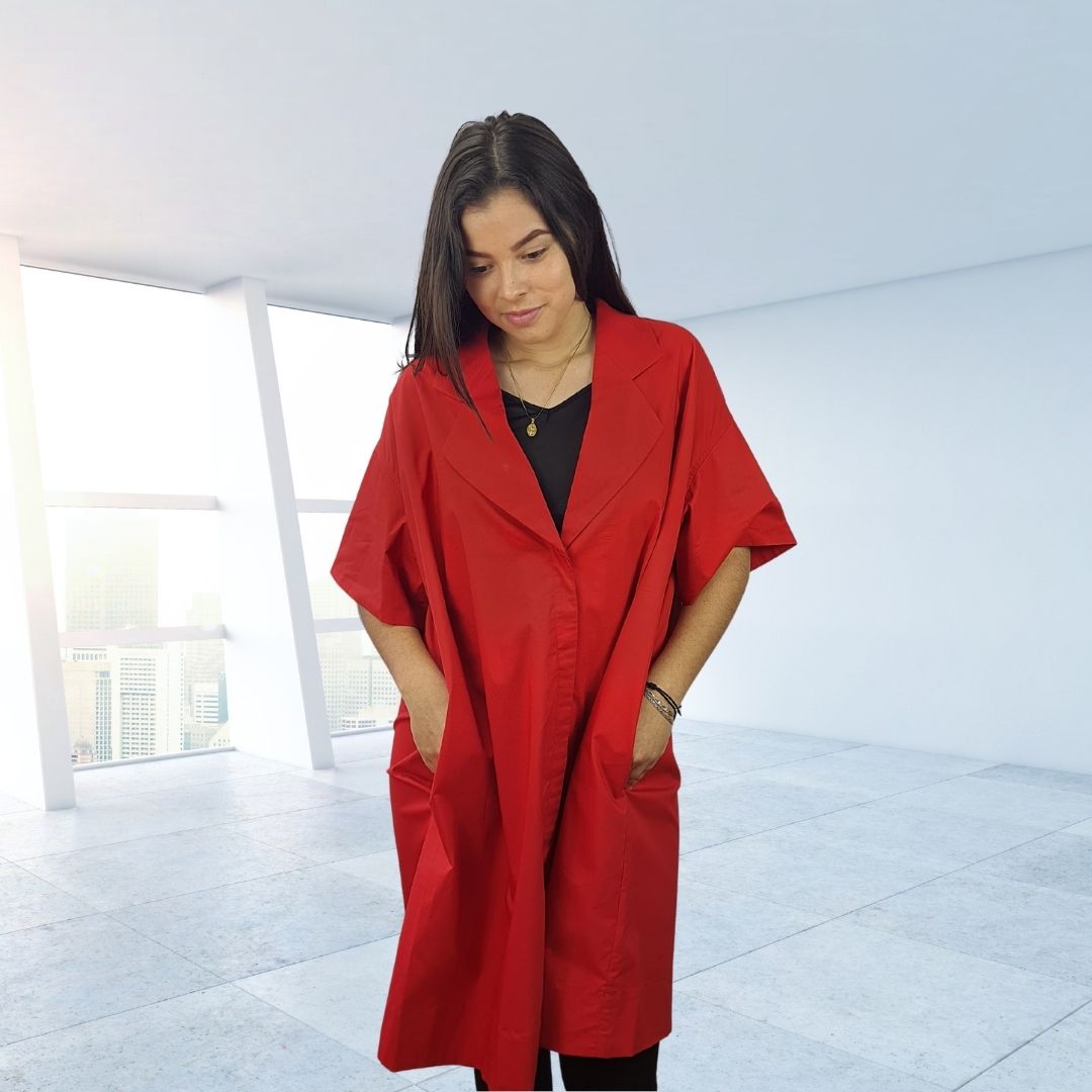 Vestido Vero Moda Rojo Style LIZ 1/2 LONG SHIRT(VMC-TP-ET-3)
