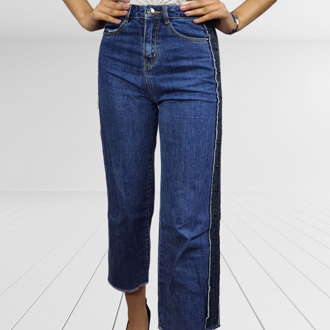 Jeans Vero Moda Azul Oscuro Style NATIONAL 9/10 MW STRAIGHT JEANS(FL)