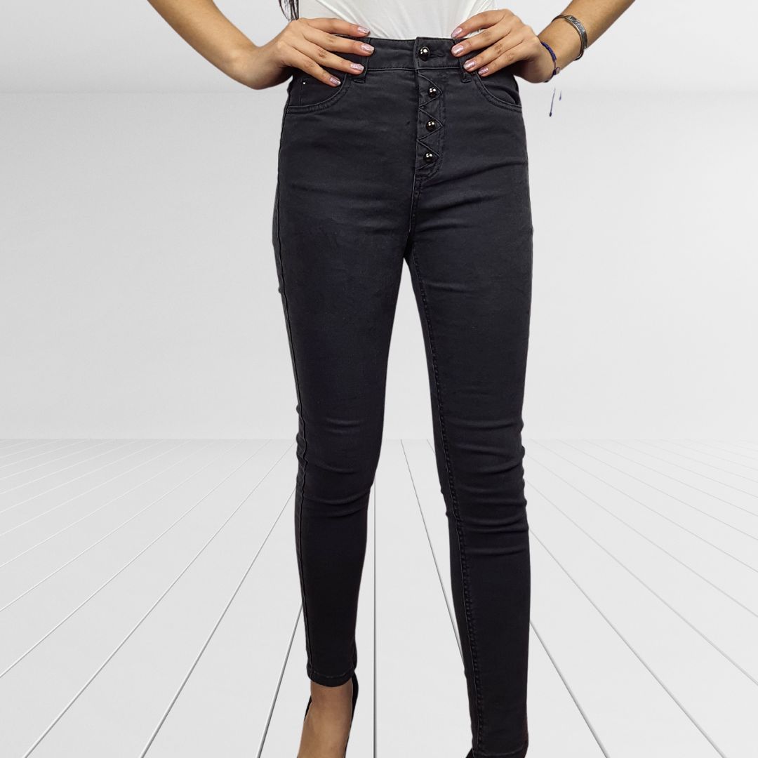 Jeans Vero Moda Gris Oscuro Style NIKI HIGH WAIST SLIM JEANS(BN-CT-1)
