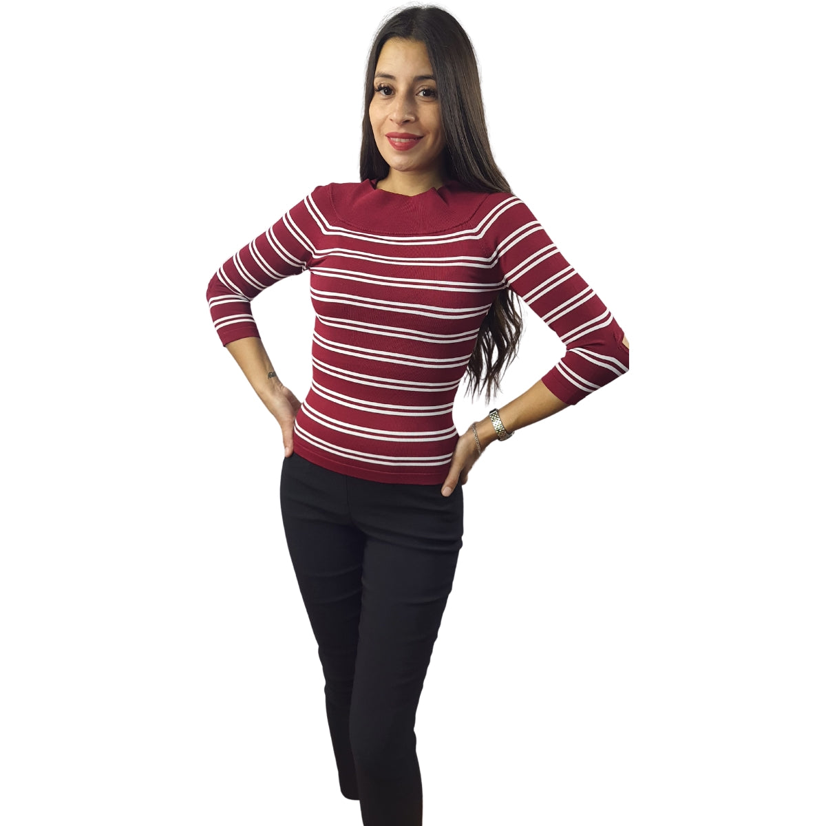 Blusa Vero Moda Burdeo Style CARRY 3/4 KNIT(NL)