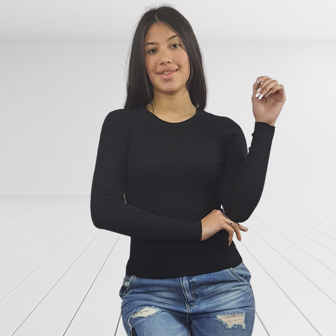 Blusa Vero Moda Negro Style CHOICE DENNY L/S KNIT-OR