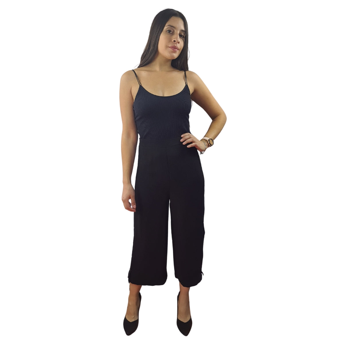 Pantalon Vero Moda Negro Style BOWL 7/8 STRAIGHT PANTS(LL)