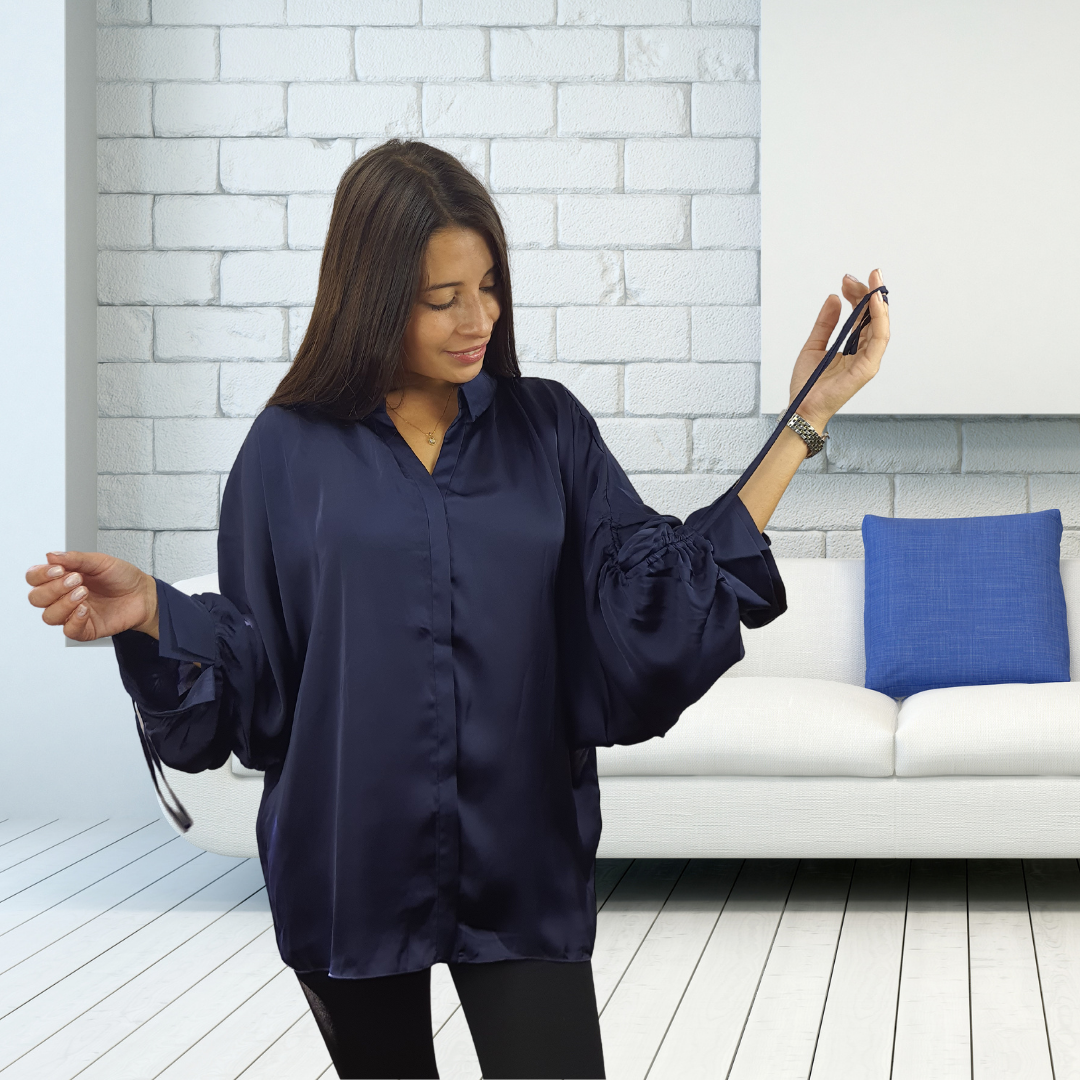 Blusa Vero Moda Azul Style ABBY 3/4 SHIRT(VMC-LL)