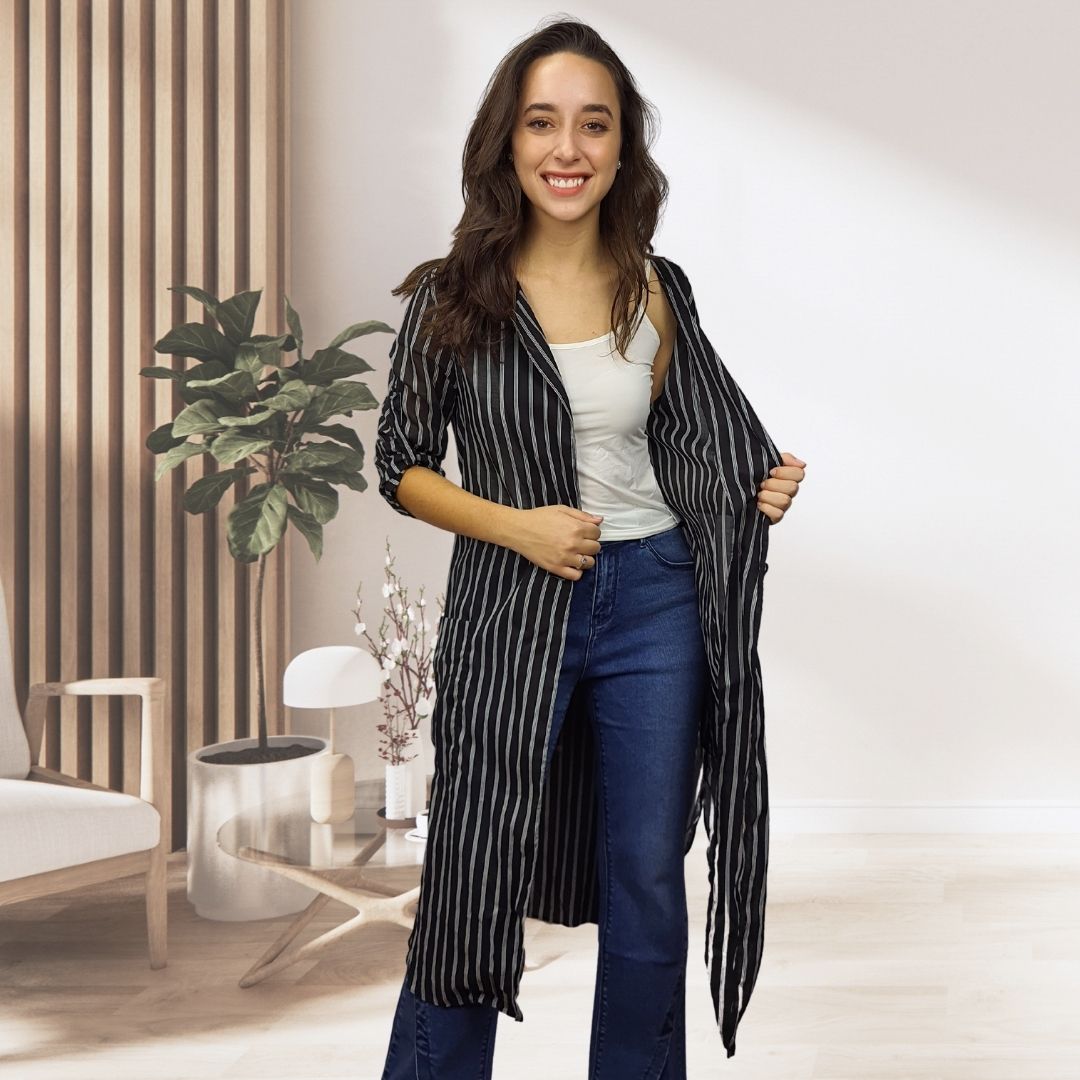 Blazer Vero Moda Negro Style NORA 3/4 BLAZER(VMC-NE-CT-2)