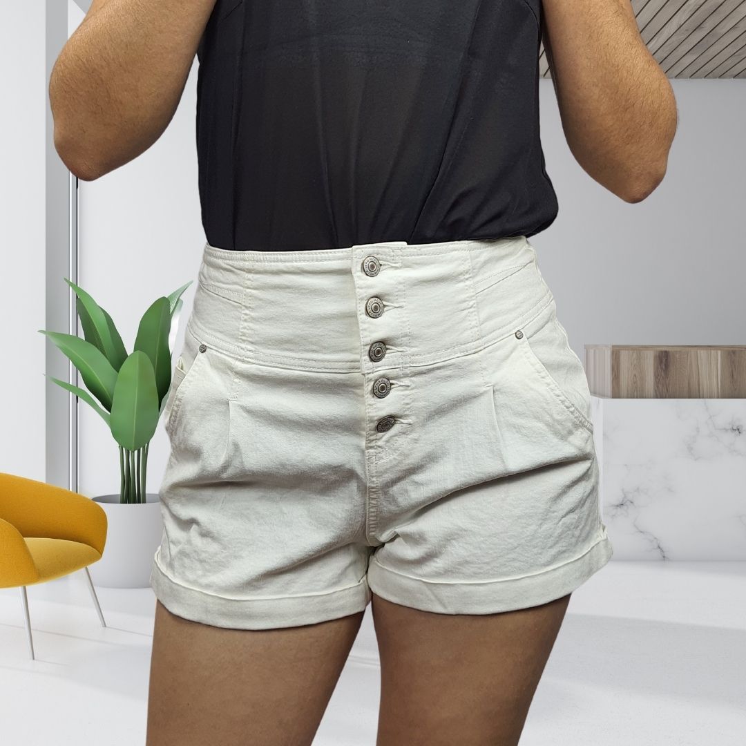 Short Vero Moda Blanco Style CADIAC HW DENIM SHORTS(MP)