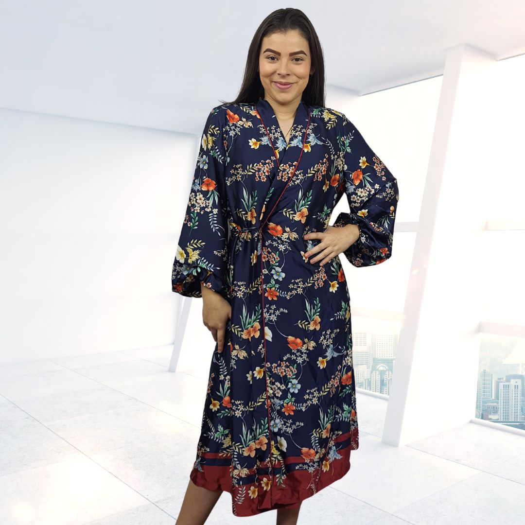 Bata de Pijama Vero Moda Azul Oscuro Style SISSY 9/10 ROBE(HOMEWEAR)