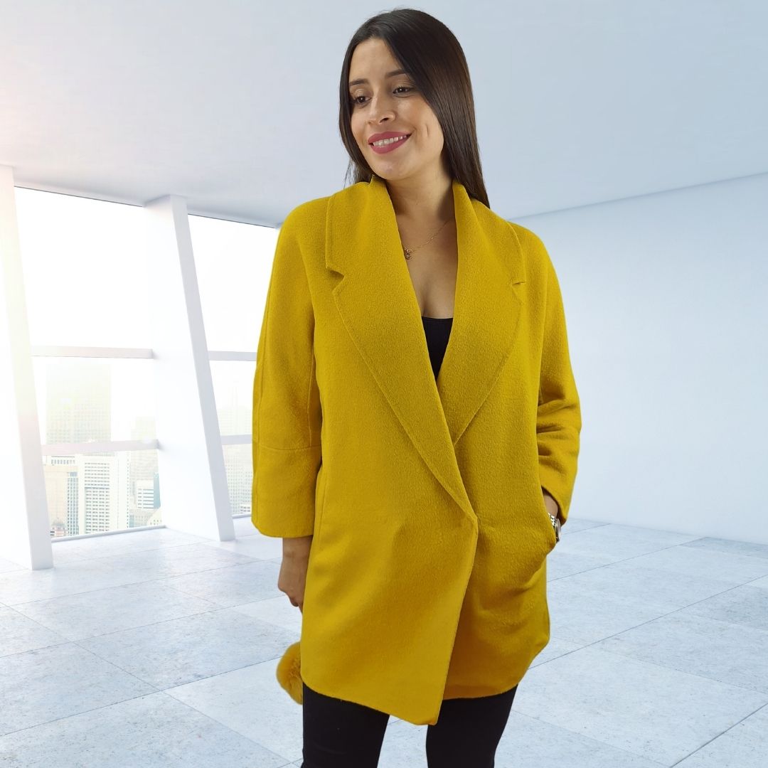 Blazer Vero Moda Mostaza POLINE DF L/S WOOL COAT(VMC-DR)