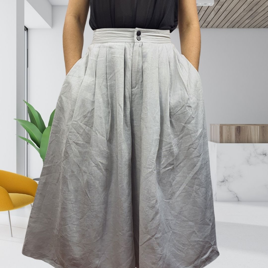 Pantalon Vero Moda Gris Claro Style PRETTY 7/8 CULOTTE PANTS(NE-EC-2)
