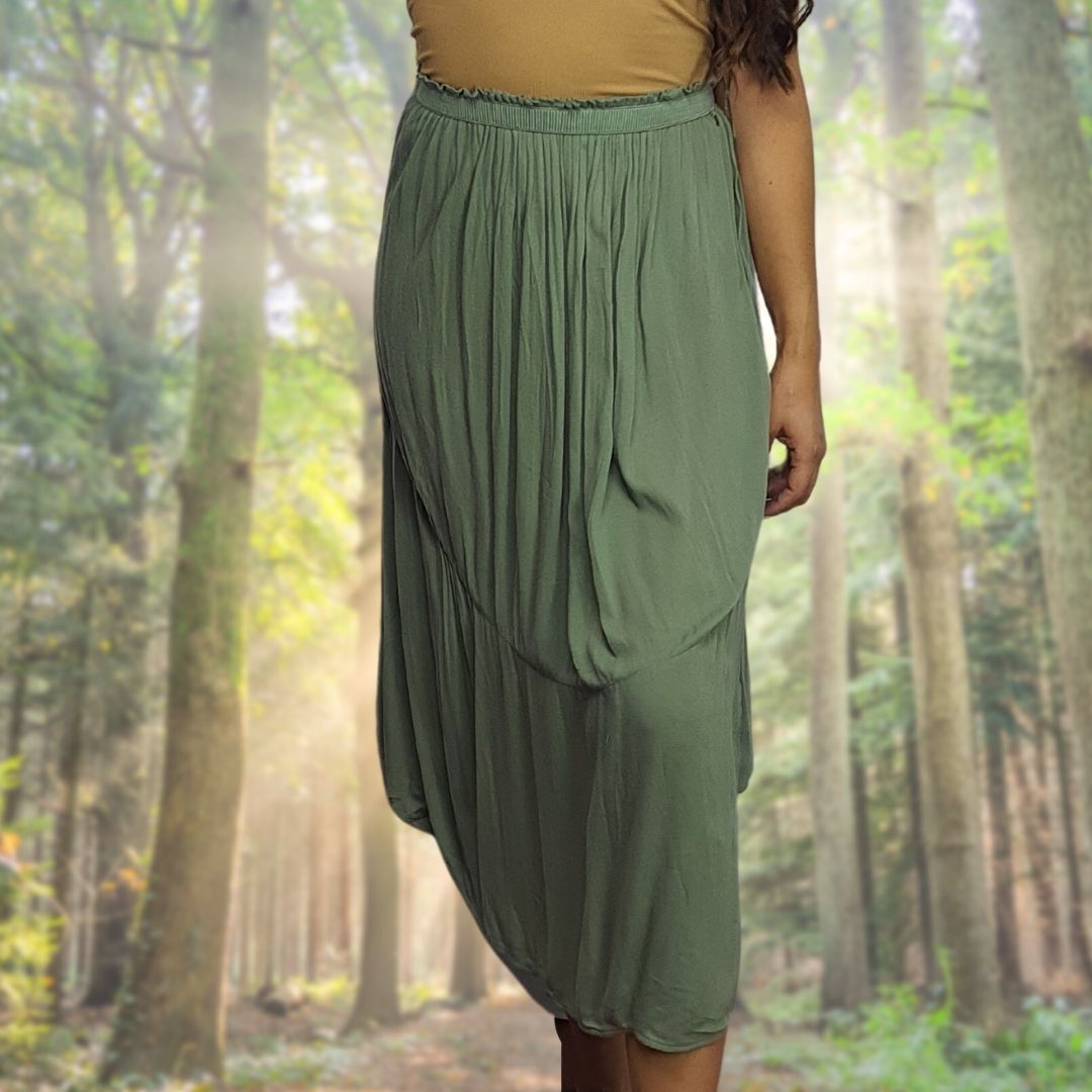 Falda Rapsodia Terracota Verde