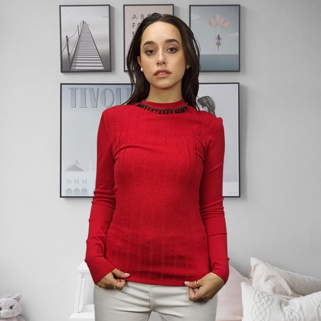 Sweater Vero moda Rojo Style LIKE L/S KNIT(VMC-BT)