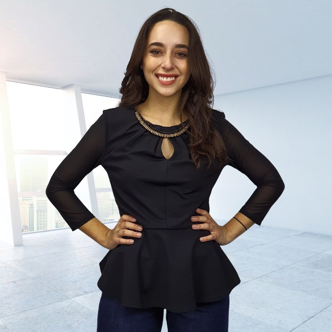 Blusa Vero Moda Negro Style RETAIL CORE 3/4 JERSEY TOP(VMC-BN)