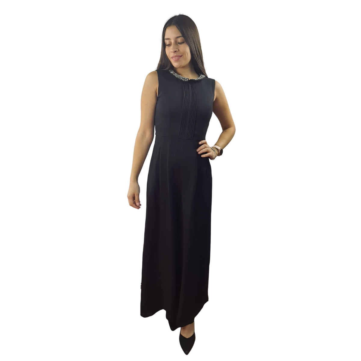 Entero Vero Moda Negro Style COLLAR WIDE CATSUIT(VMC-BN-ET-3)