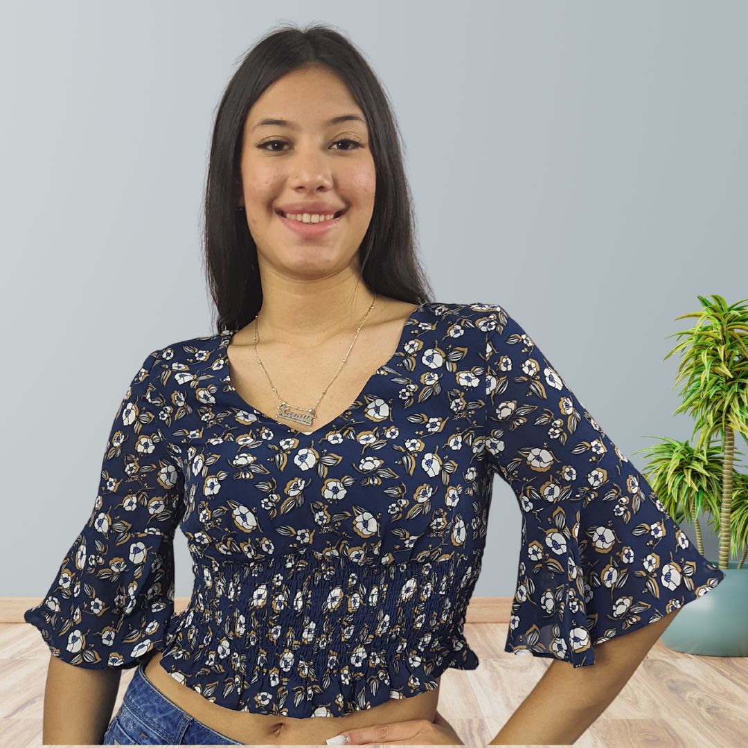 Top Vero Moda Azul Style LI 1/2 TOP(HH)