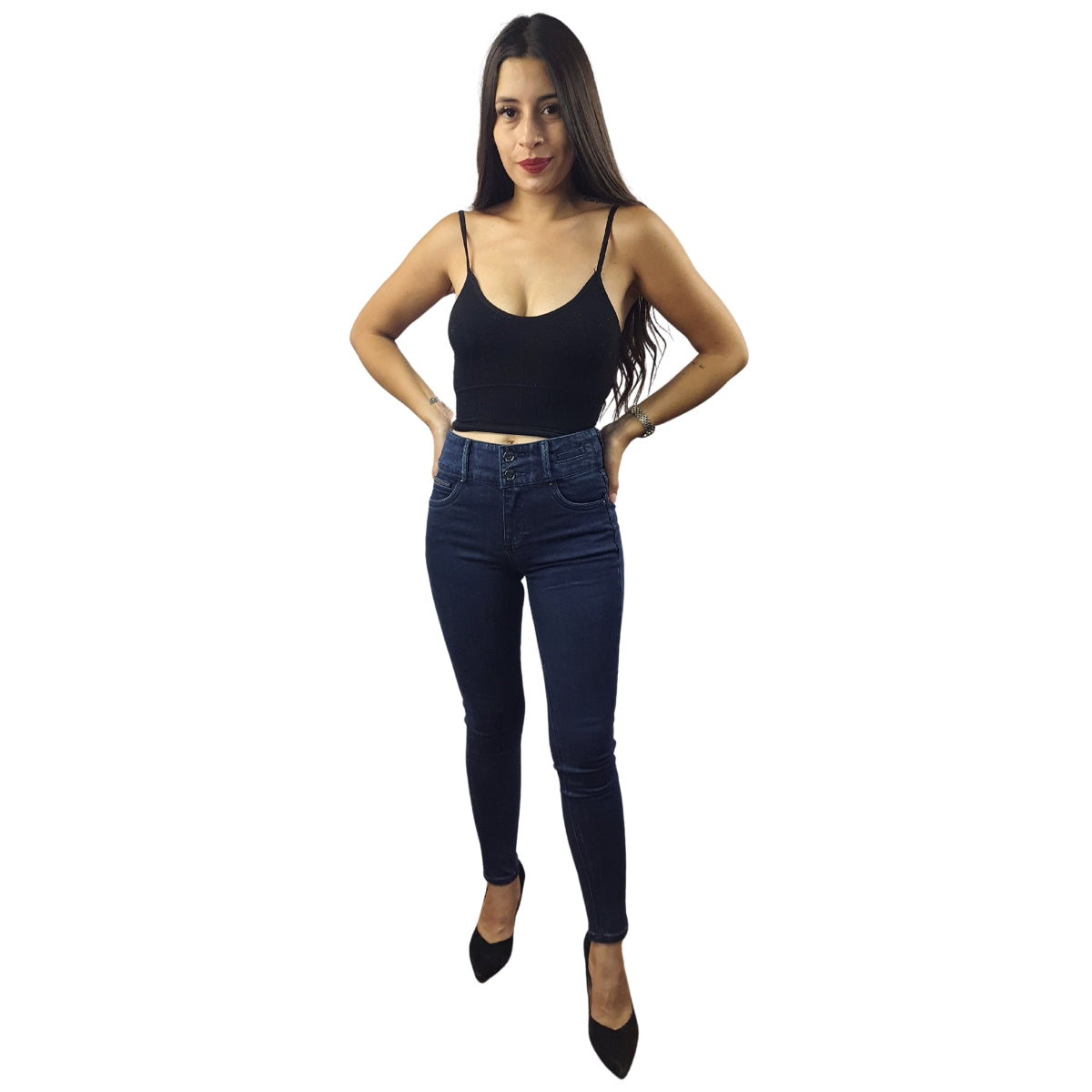 Jeans Vero Moda Azul Oscuro Style CHORAL MID WAIST X-SLIM JEANS(MW-CT-1)