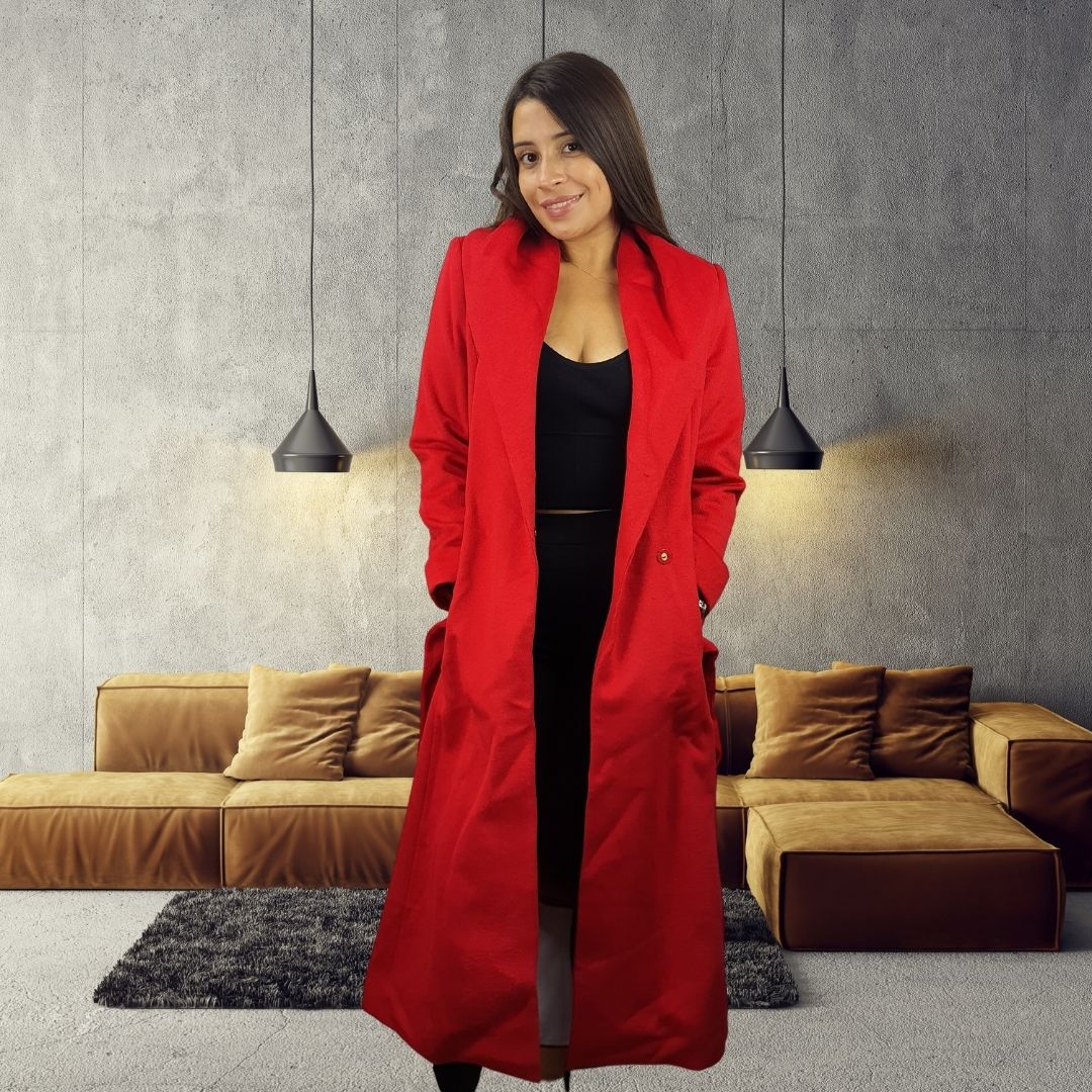 Blazer Vero Moda Rojo Style BITTER ROAD L/S WOOL COAT(EL)