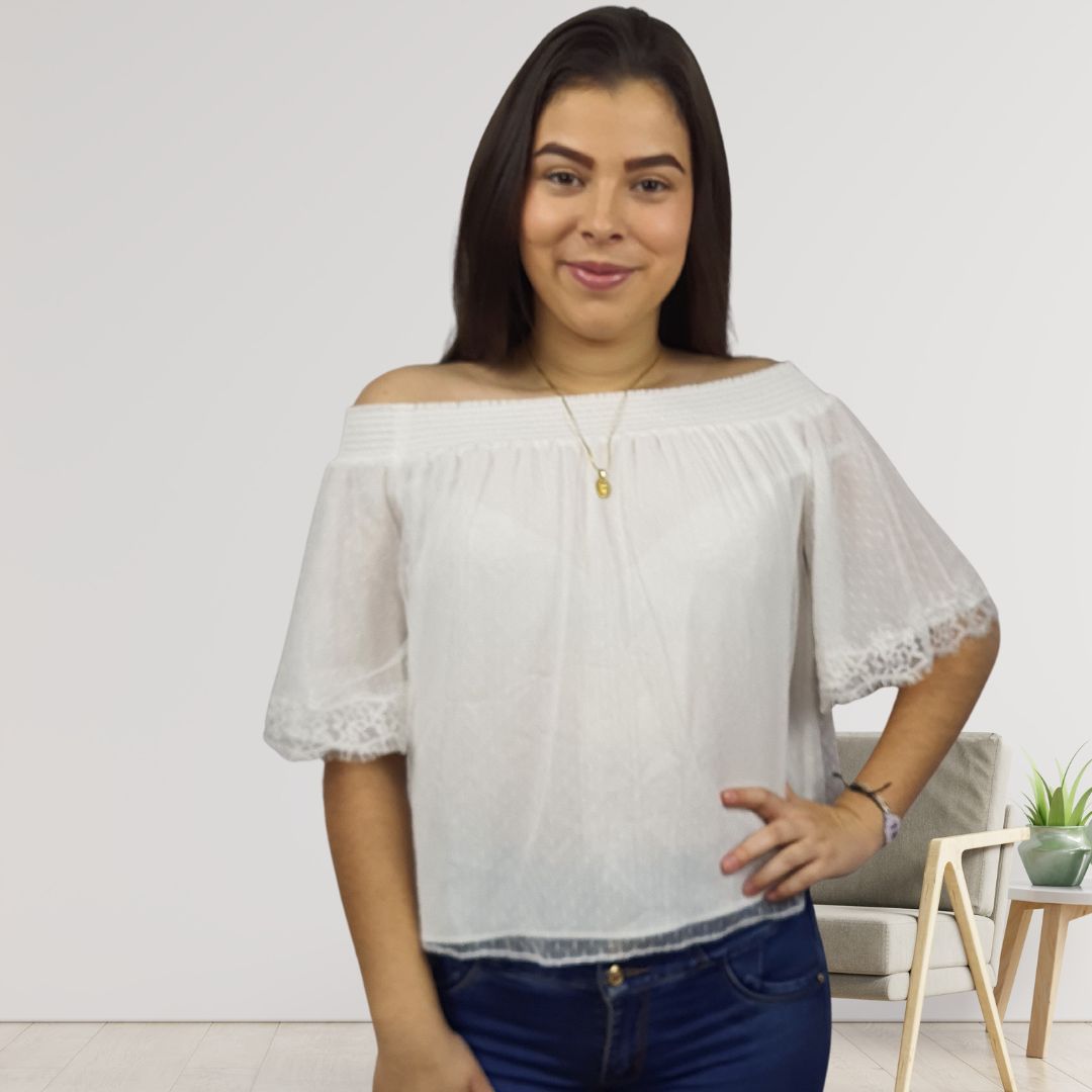 Top Vero Moda Blanco Style PAFAEL 1/2 TOP(NR)