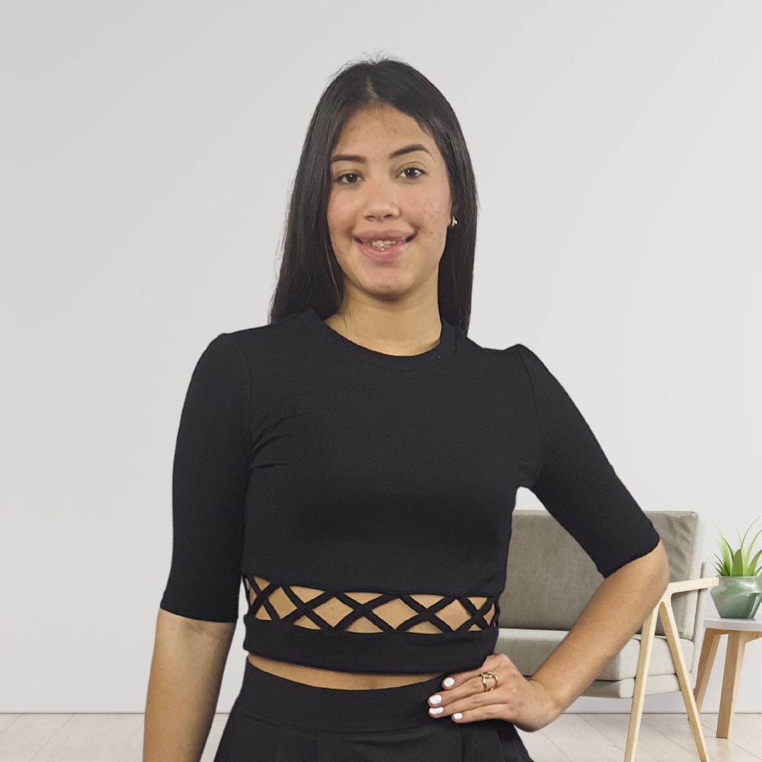 Blusa Vero Moda Negro Style RASVOA 1/2 TOP(PM)