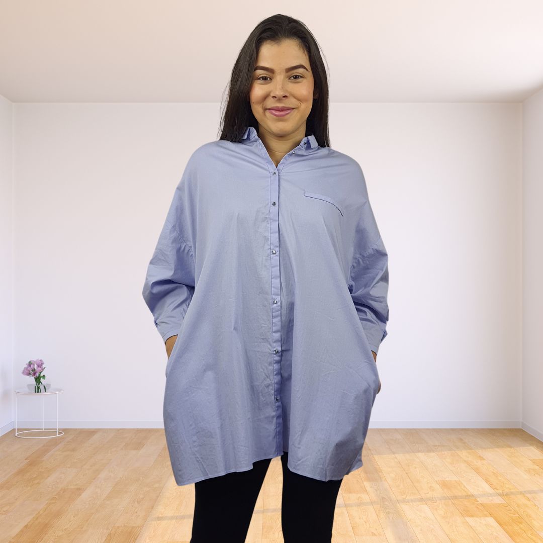 Blusa Vero Moda Azul Style CAPE 3/4 SHIRT(MW-EC-2)