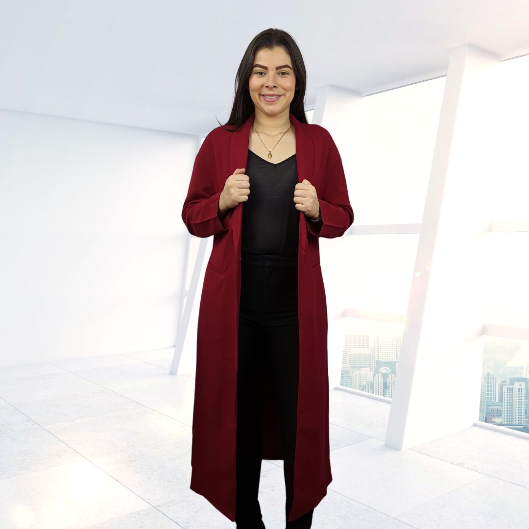 Blazer Vero Moda Vinotinto Style CARINA L/S LONG BLAZER(NL)