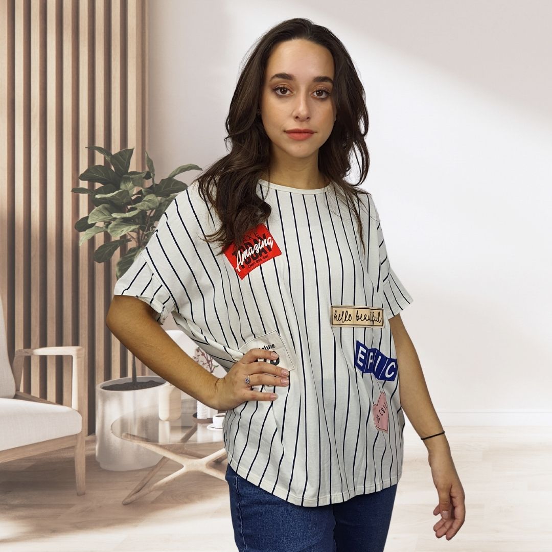 Polera Vero Moda Blanco Style DONUTS S/S TOP(SD)