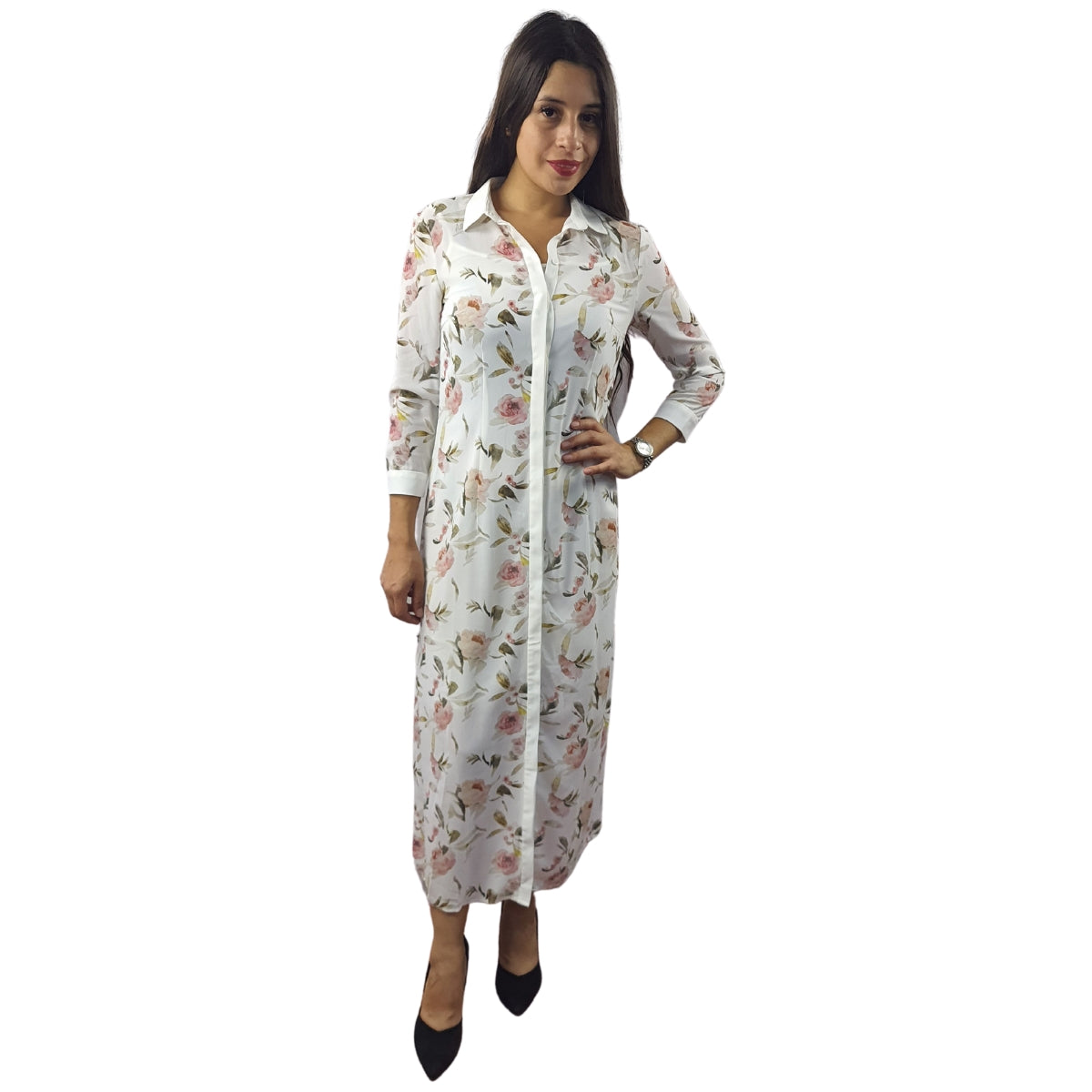 Vestido Vero Moda Blanco Style SUZY 3/4 LONG SHIRT SET(RN) R