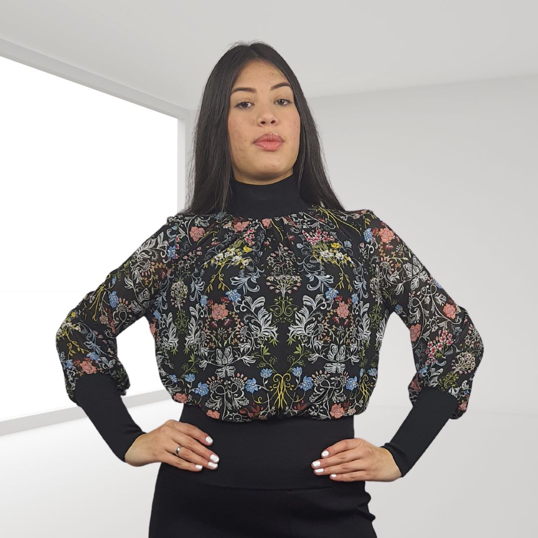 Blusa Vero Moda Negro Style JENNIFER L/S TOP(NR)