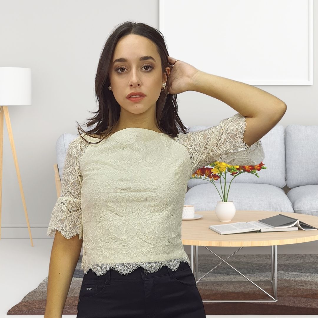 Blusa Vero moda Blanco Style REESE 1/2 JERSEY TOP(VMC-HH)