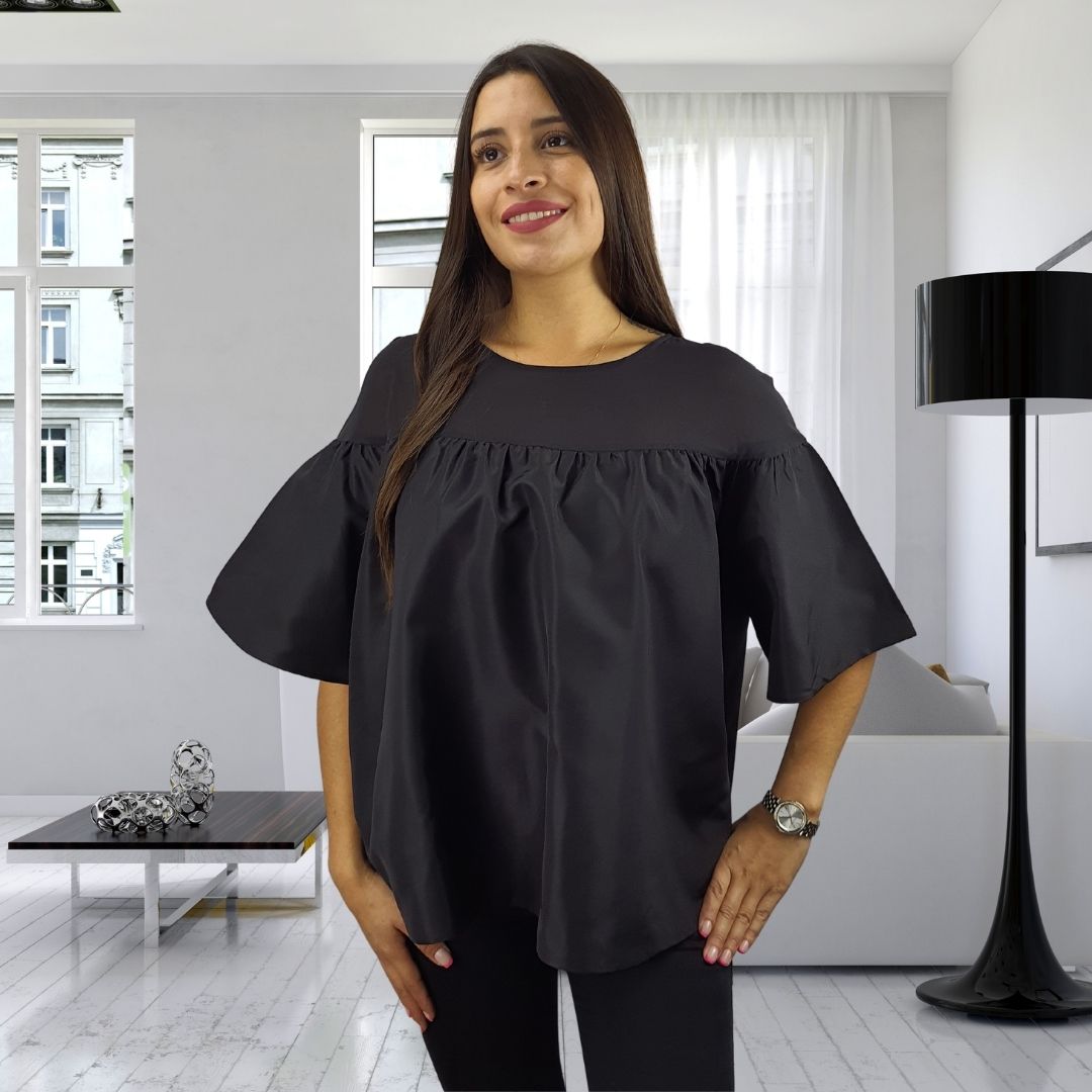 Blusa Vero Moda Negro Style ROSE S/S WOVEN TOP(COUTUREMADE)