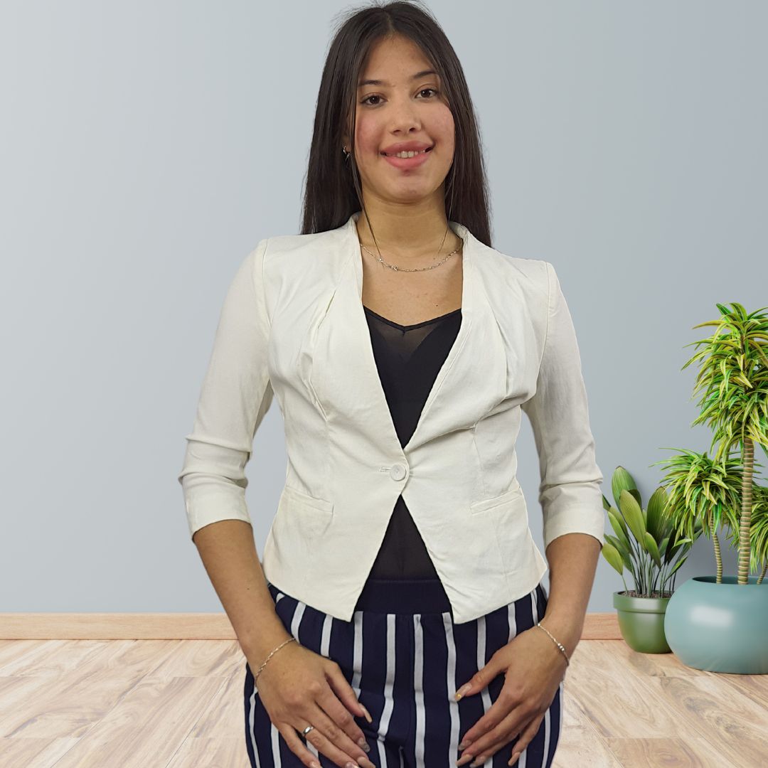 Blazer Vero Moda Blanco Style GABRIEL SUNNY 3/4 BLAZER(HH)