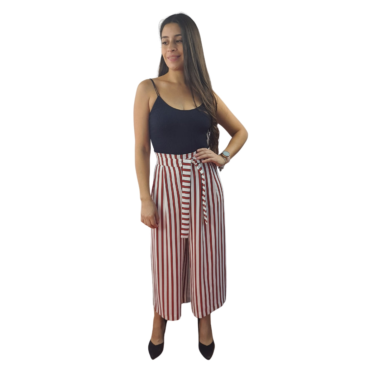 Pantalon Vero Moda Rojo Style STATY 7/8 WIDE PANTS(SL)