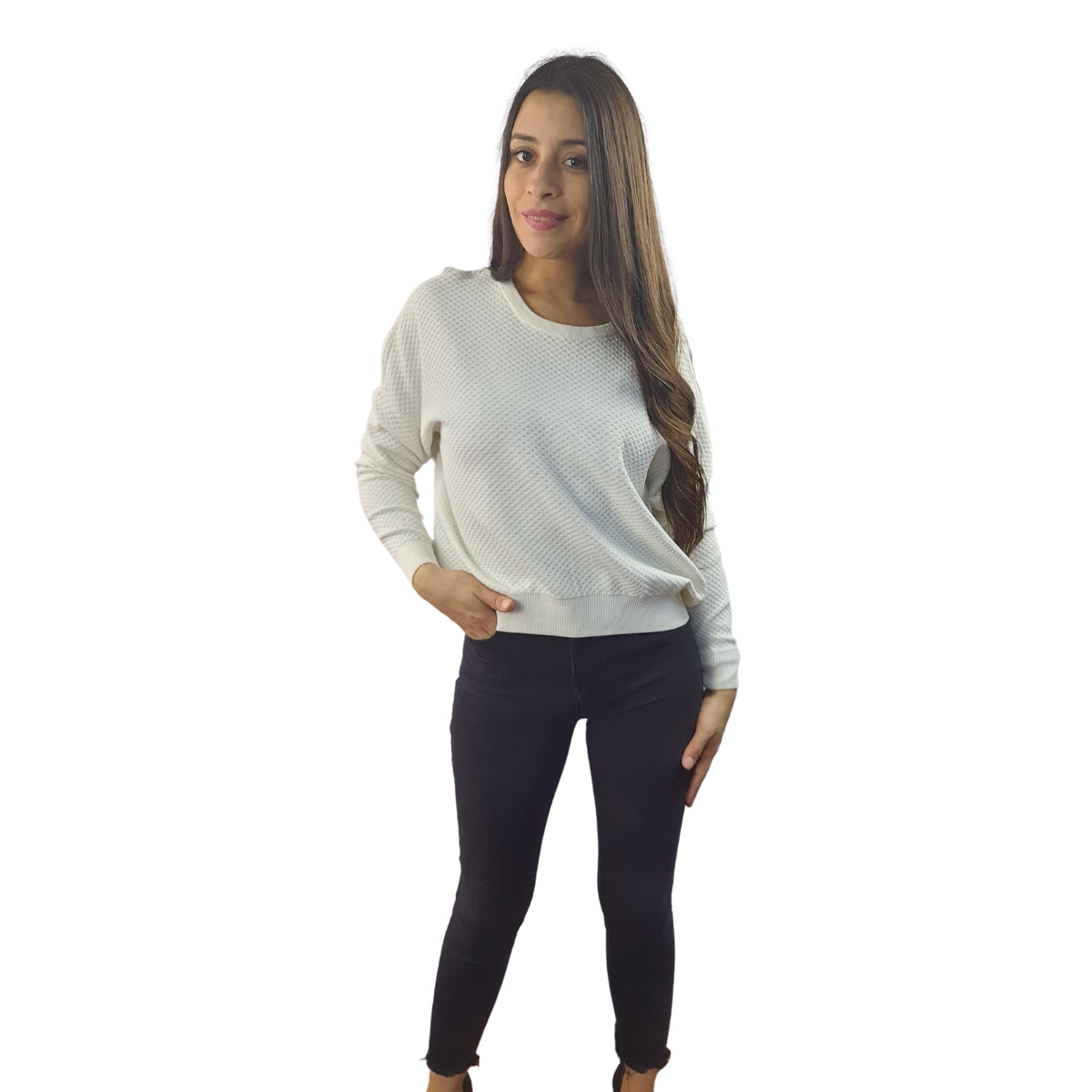 Sweater Vero Moda Blanco Style POPCORN L/S KNIT(BN-EC-1)