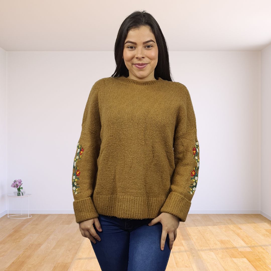 Sweater Vero Moda Marron Style ROSE L/S KNIT(VMC-UR)