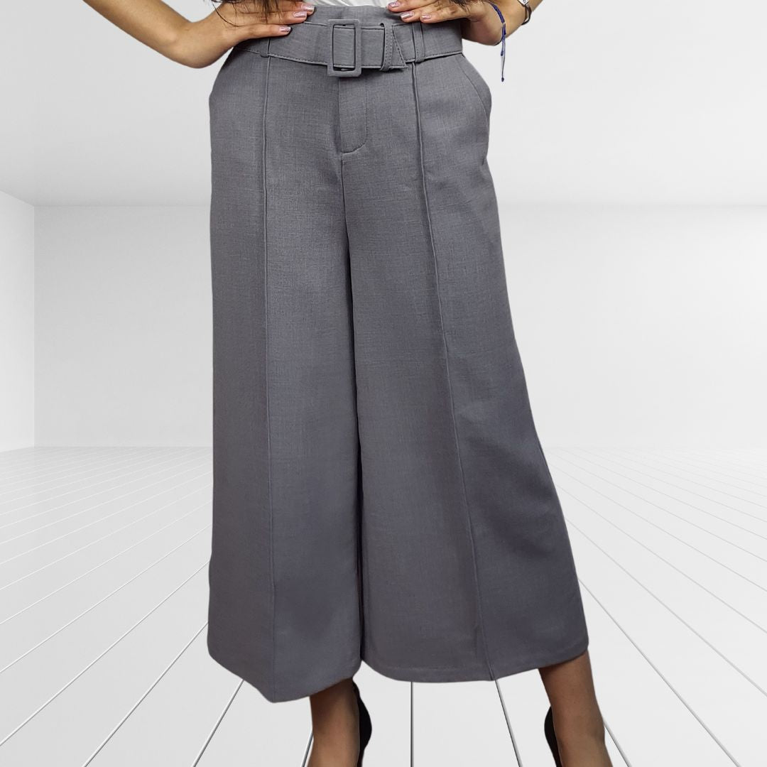 Pantalón Vero Moda Gris Style TRADE 7/8 WIDE PANTS(MW)