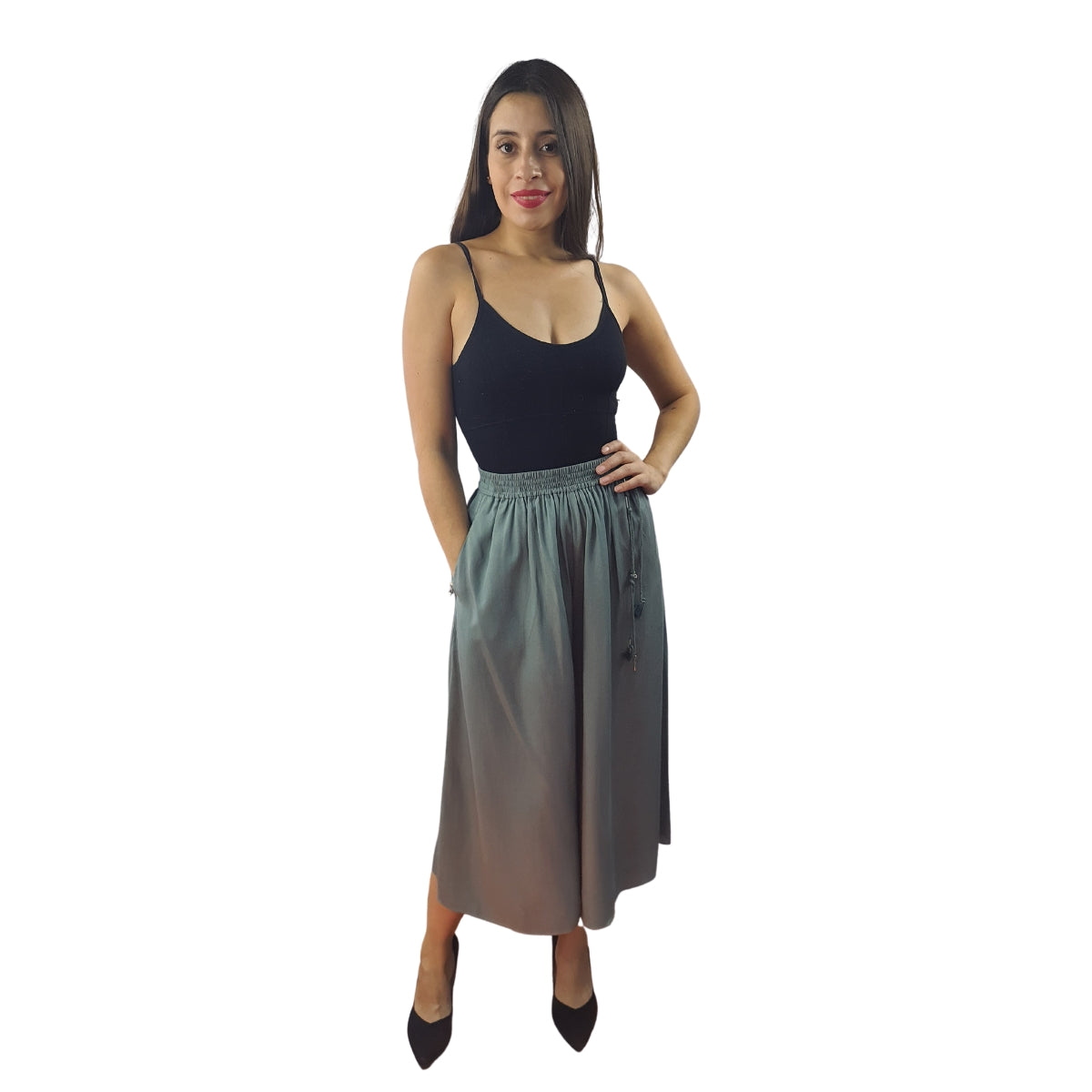 Pescador Vero Moda Verde Style JULY SOFT 7/8 WIDE PANTS(HH)