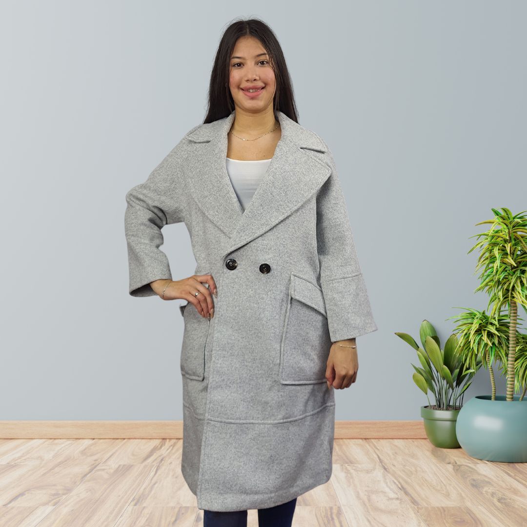 Blazer Vero Moda Gris Style WHEAT L/S WOOL COAT(EL)