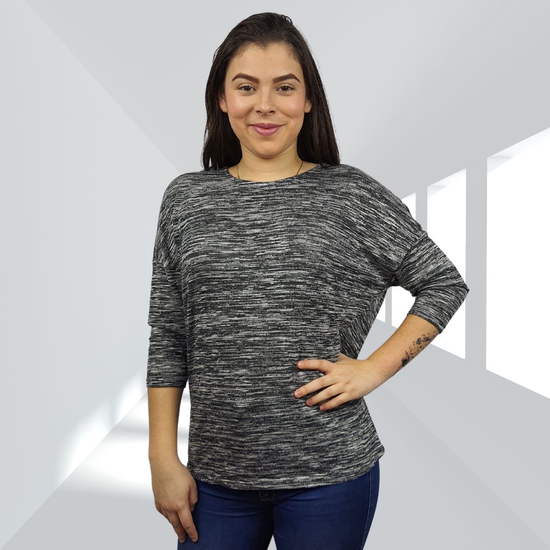 Blusa Vero Moda Gris Style EC ANNA 3/4 TOP(UM)