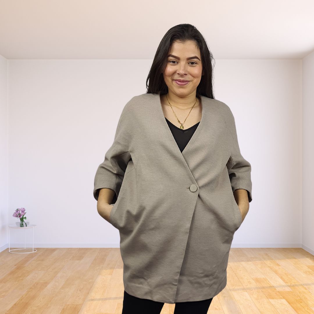 Blazer Vero Moda Beige Oscuro Style COCO 3/4 SWEAT COAT(VMC-MM)