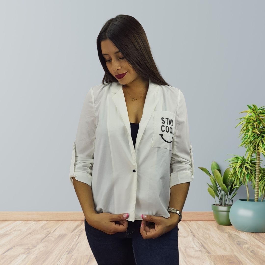 Blazer Vero Moda Blanco Style HOGO L/S BLAZER(TP)