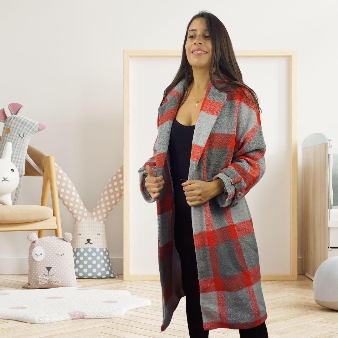 Tapado Vero Moda Gris Style SQUARE L/S WOOL COAT(LL)
