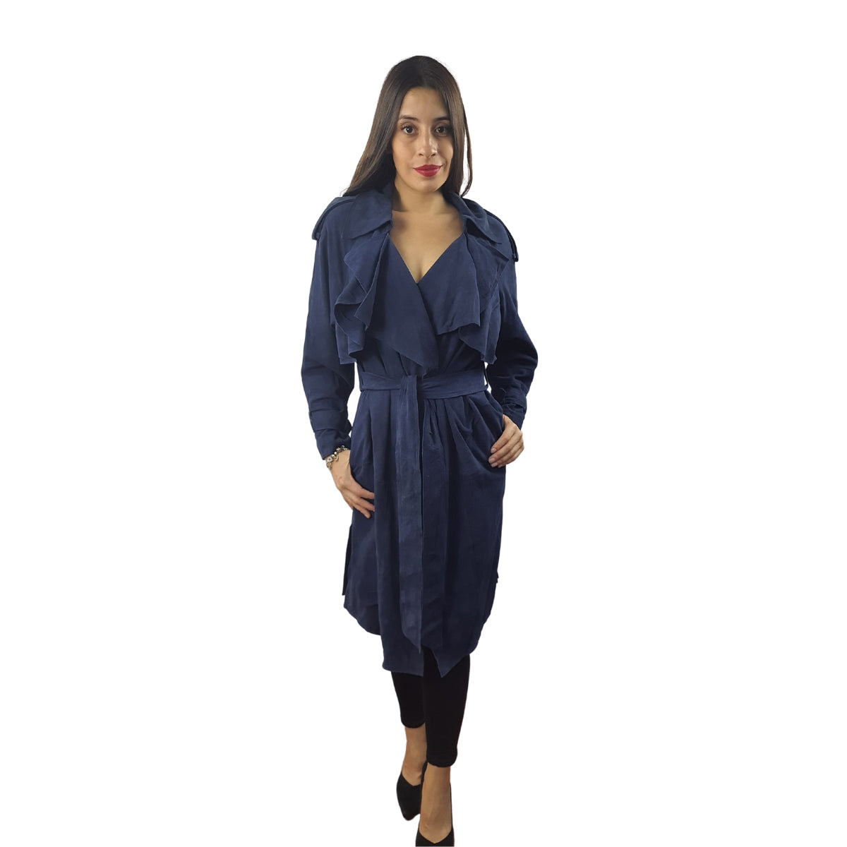 Blazer Vero Moda Azul Oscuro Style MAXINE 3/4 GS LEATHER COAT(NC)