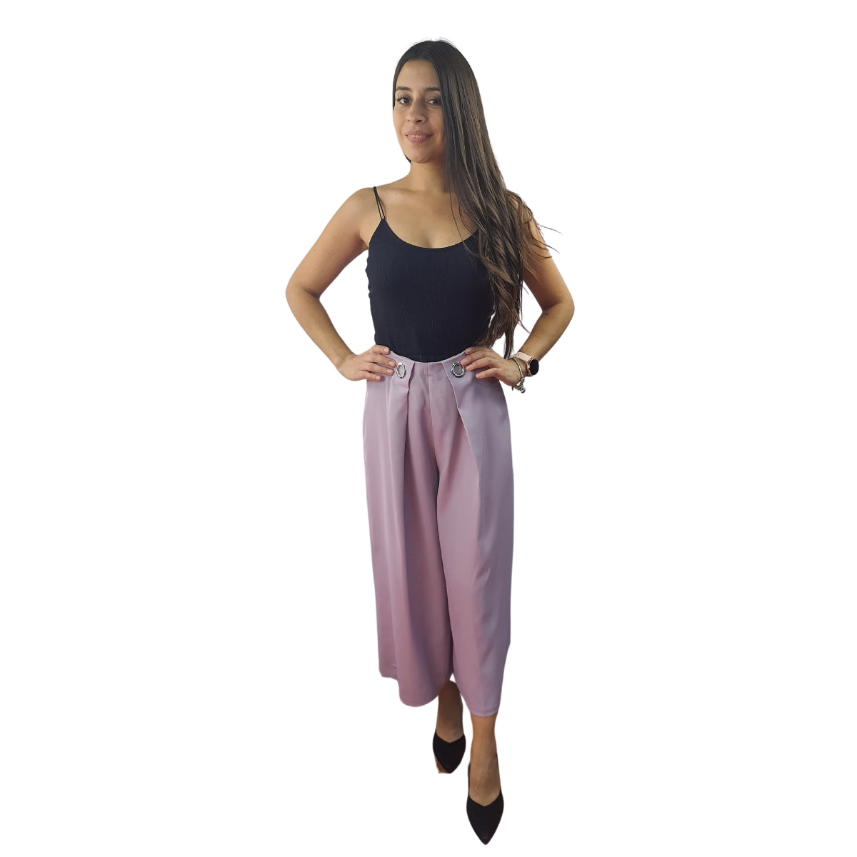 Pantalon Vero Moda Morado Claro Style QUINN 7/8 WIDE PANTS(VMC-NC)