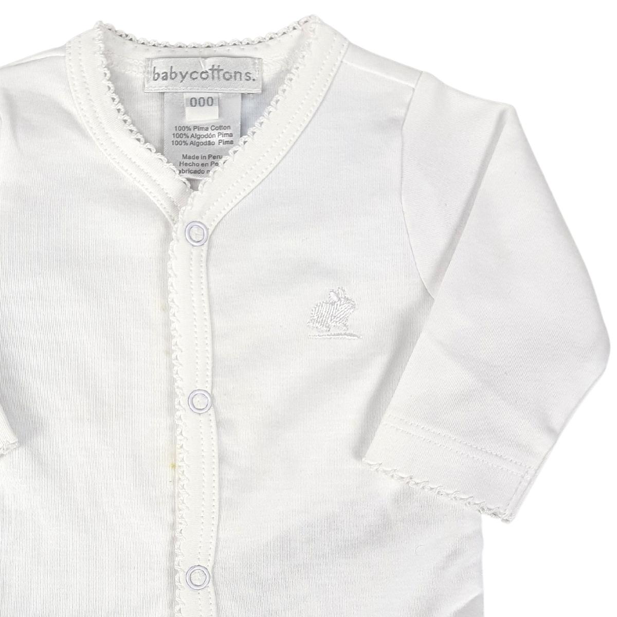 Body Babycottons Uni ML Logo Blanco