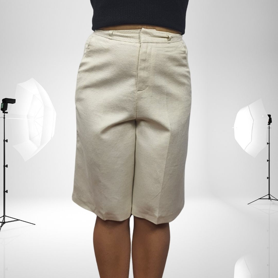 Short Vero Moda Beige Style KAREN 1/2 STRAIGHT PANTS(VMC-NE-EC-2)